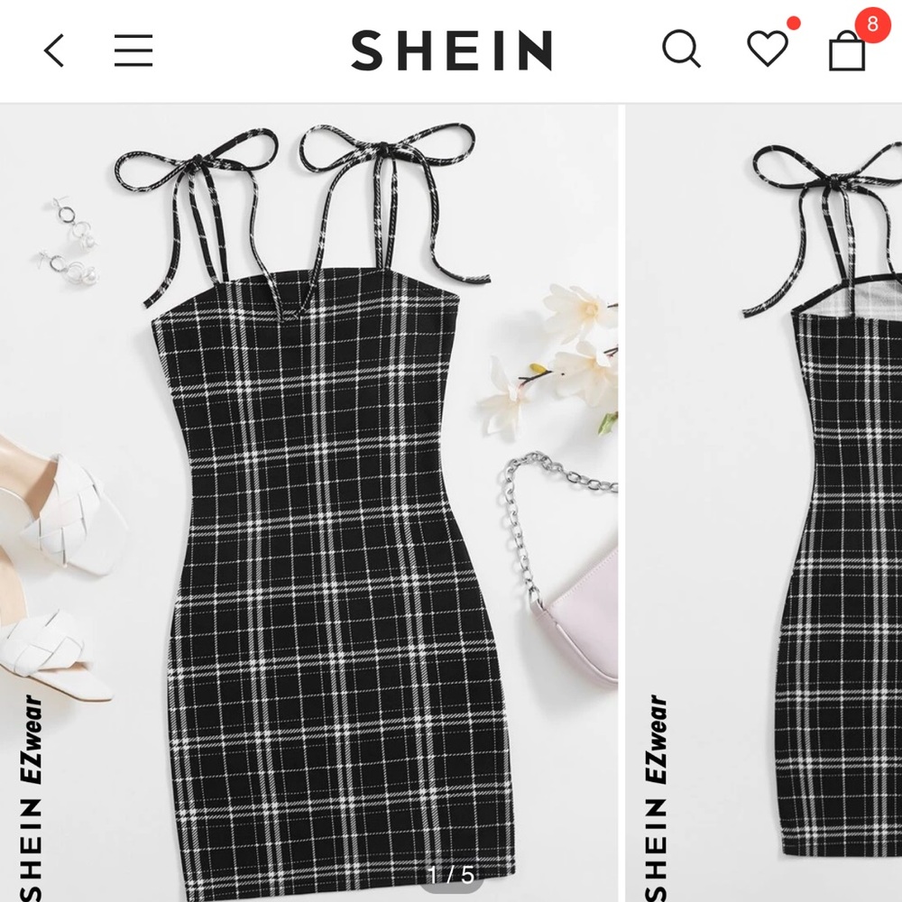 Black and white mini dress